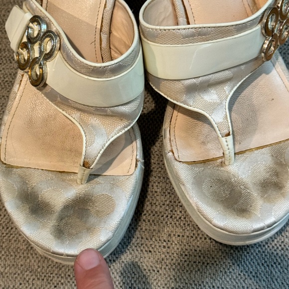 Coach White Patent Wedge Size 7 - Picture 7 of 10